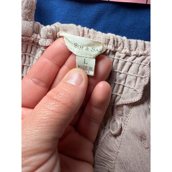 Sim & Sam pink babydoll ruffle tiered mini dress womens large cottagecore boho - Picture 6 of 9